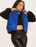 I SAW IT FIRST CROPPED PADDED GILET - ROYAL BLUE